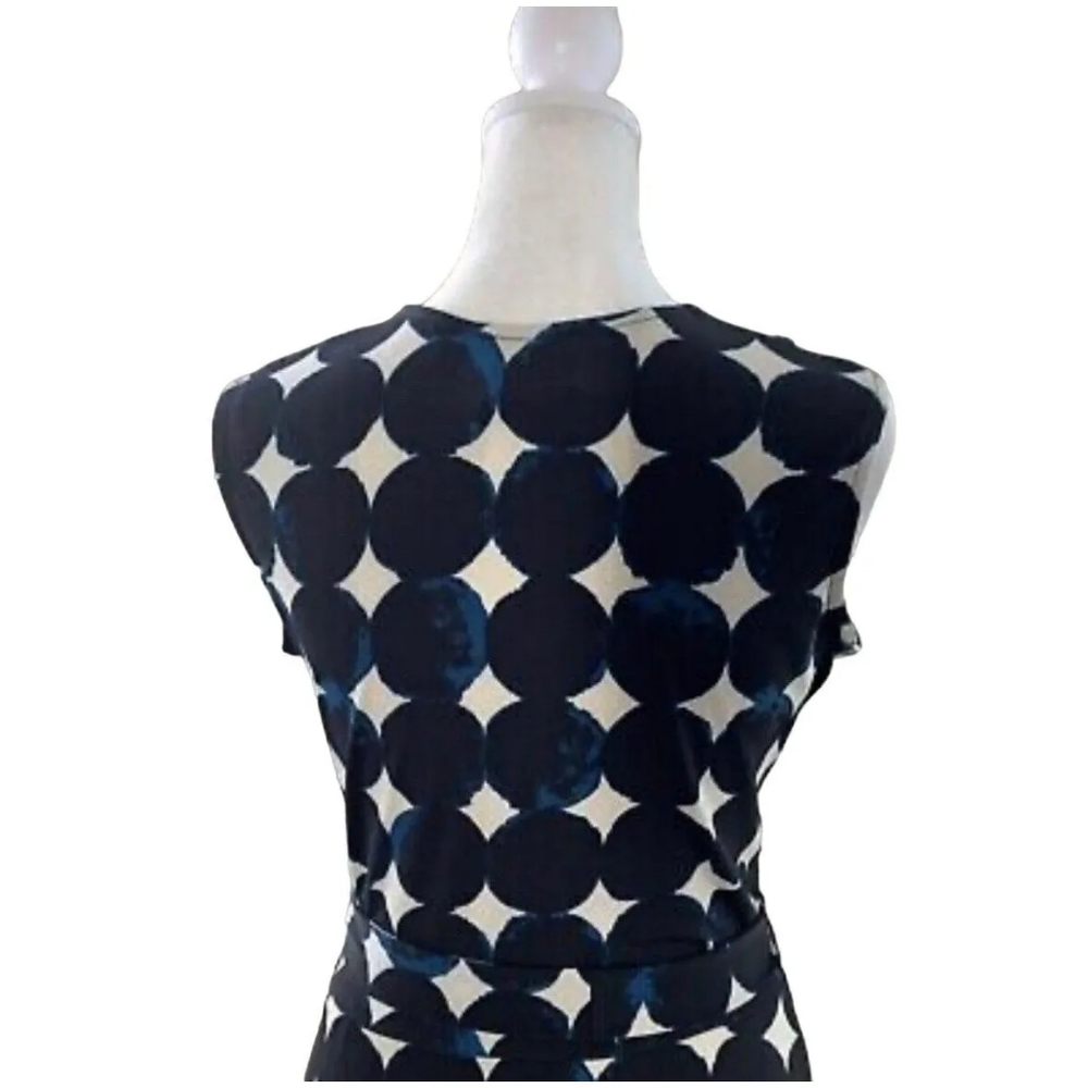 Leota Felicity Ruffle Geometric Wrap Dress In Midnight Moon Size Medium NWT - Picture 4 of 5